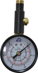 Acme - 0 to 100 psi Dial Straight Tire Pressure Gauge - Closed Check - USA Tool & Supply