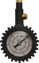 Acme - 0 to 100 psi Dial Straight Tire Pressure Gauge - Closed Check - USA Tool & Supply