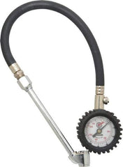 Acme - 0 to 160 psi Dial Dual Tire Pressure Gauge - Closed Check, 12' Hose Length - USA Tool & Supply