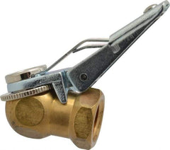 Acme - Closed Check Brass/Steel Air Chuck - Ball Foot with Clip Chuck, 1/4 FPT - USA Tool & Supply