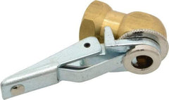 Acme - Open Check Brass/Steel Air Chuck - Ball Foot with Clip Chuck, 1/4 FPT - USA Tool & Supply