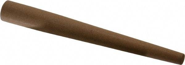 Norton - 4" Long x 1/2" Diam x 1/4" Thick, Aluminum Oxide Sharpening Stone - Round Tapered, Medium Grade - USA Tool & Supply