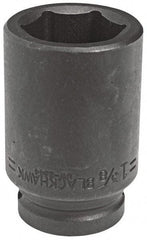 Blackhawk by Proto - 3/4" Drive 1-1/8" Deep Impact Socket - 6 Points, 3-1/4" OAL - USA Tool & Supply