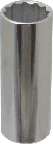 Proto - 1/2" Drive, Deep Hand Socket - 12 Points, 3-1/4" OAL, Chrome Finish - USA Tool & Supply