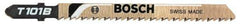 Bosch - 4" Long, 8 Teeth per Inch, High Carbon Steel Jig Saw Blade - Toothed Edge, 1/4" Wide x 0.05" Thick, T-Shank, Ground Side Tooth Set - USA Tool & Supply