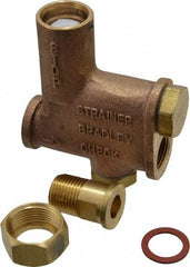 Bradley - Wash Fountain Combination Stop Strainer & Check Valve - For Use with Bradley Foot-Controlled Wash Fountains - USA Tool & Supply