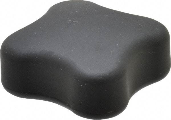 Gibraltar - 1-3/4" Head Diam, 4 Point Lobed Knob - 10-32 Hole, Thermoplastic Elastomer, Black - USA Tool & Supply