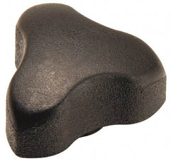 Gibraltar - 2.17" Head Diam, 3 Point Lobed Knob - 1/2-13 Hole, Thermoplastic Elastomer, Black - USA Tool & Supply