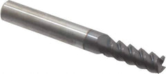 Accupro - 9/32", 13/16" LOC, 5/16" Shank Diam, 2-1/2" OAL, 3 Flute, Solid Carbide Square End Mill - Single End, AlTiN Finish, Spiral Flute, 60° Helix, Centercutting, Right Hand Cut, Right Hand Flute - USA Tool & Supply