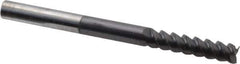 Accupro - 5/16", 1-1/4" LOC, 5/16" Shank Diam, 4" OAL, 3 Flute, Solid Carbide Square End Mill - Single End, AlTiN Finish, Spiral Flute, 60° Helix, Centercutting, Right Hand Cut, Right Hand Flute - USA Tool & Supply