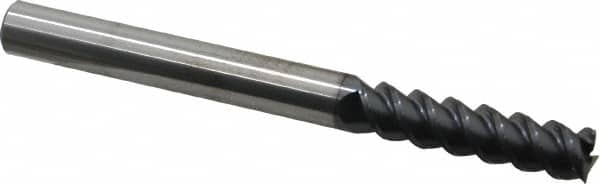 Accupro - 3/8", 1-1/2" LOC, 3/8" Shank Diam, 4" OAL, 3 Flute, Solid Carbide Square End Mill - USA Tool & Supply
