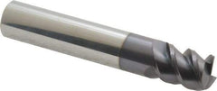 Accupro - 7/16", 9/16" LOC, 7/16" Shank Diam, 2-1/2" OAL, 3 Flute, Solid Carbide Square End Mill - Single End, AlTiN Finish, Spiral Flute, 60° Helix, Centercutting, Right Hand Cut, Right Hand Flute - USA Tool & Supply