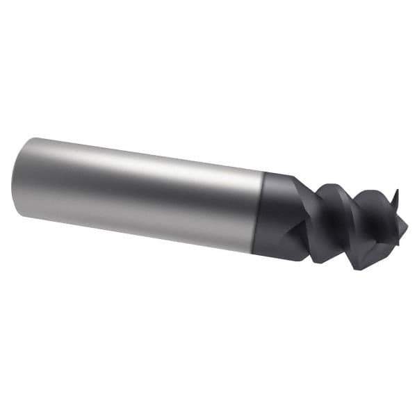 Accupro - 1/2", 5/8" LOC, 1/2" Shank Diam, 2-1/2" OAL, 3 Flute, Solid Carbide Square End Mill - Single End, AlTiN Finish, Spiral Flute, 60° Helix, Centercutting, Right Hand Cut, Right Hand Flute - USA Tool & Supply