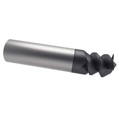 Accupro - 1/2", 5/8" LOC, 1/2" Shank Diam, 2-1/2" OAL, 3 Flute, Solid Carbide Square End Mill - Single End, AlTiN Finish, Spiral Flute, 60° Helix, Centercutting, Right Hand Cut, Right Hand Flute - USA Tool & Supply