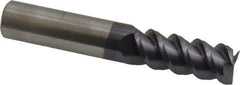 Accupro - 1/2", 1" LOC, 1/2" Shank Diam, 3" OAL, 3 Flute, Solid Carbide Square End Mill - Single End, AlTiN Finish, Spiral Flute, 60° Helix, Centercutting, Right Hand Cut, Right Hand Flute - USA Tool & Supply