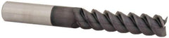 Accupro - 5/8", 2-1/2" LOC, 5/8" Shank Diam, 5" OAL, 3 Flute, Solid Carbide Square End Mill - Single End, AlTiN Finish, Spiral Flute, 60° Helix, Centercutting, Right Hand Cut, Right Hand Flute - USA Tool & Supply
