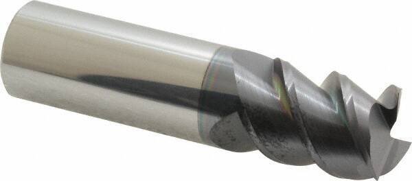 Accupro - 3/4", 1" LOC, 3/4" Shank Diam, 3" OAL, 3 Flute, Solid Carbide Square End Mill - Single End, AlTiN Finish, Spiral Flute, 60° Helix, Centercutting, Right Hand Cut, Right Hand Flute - USA Tool & Supply