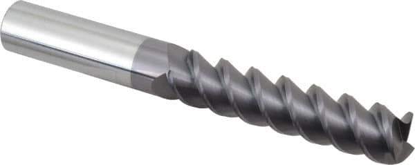 Accupro - 3/4", 3-1/4" LOC, 3/4" Shank Diam, 6" OAL, 3 Flute, Solid Carbide Square End Mill - Single End, AlTiN Finish, Spiral Flute, 60° Helix, Centercutting, Right Hand Cut, Right Hand Flute - USA Tool & Supply