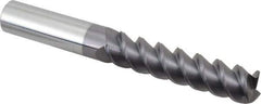 Accupro - 3/4", 3-1/4" LOC, 3/4" Shank Diam, 6" OAL, 3 Flute, Solid Carbide Square End Mill - Single End, AlTiN Finish, Spiral Flute, 60° Helix, Centercutting, Right Hand Cut, Right Hand Flute - USA Tool & Supply