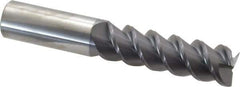 Accupro - 1", 3-1/4" LOC, 1" Shank Diam, 6" OAL, 3 Flute, Solid Carbide Square End Mill - Single End, AlTiN Finish, Spiral Flute, 60° Helix, Centercutting, Right Hand Cut, Right Hand Flute - USA Tool & Supply