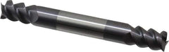 Accupro - 5/16", 7/16" LOC, 5/16" Shank Diam, 2-1/2" OAL, 3 Flute, Solid Carbide Square End Mill - Double End, AlTiN Finish, Spiral Flute, 60° Helix, Centercutting, Right Hand Cut, Right Hand Flute - USA Tool & Supply