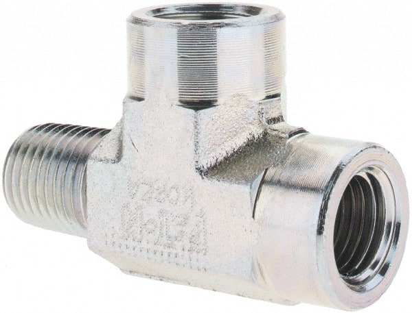 Eaton - 1/4 x 1/4" Male Thread Stainless Steel Industrial Pipe Tee - USA Tool & Supply
