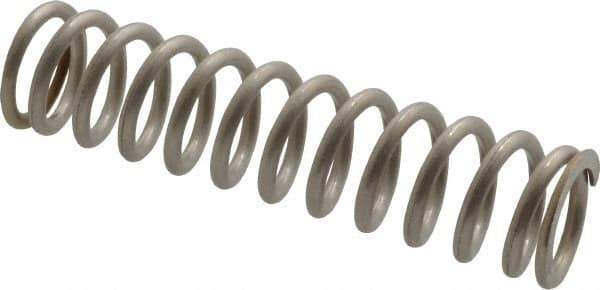 Gardner Spring - 0.48" OD, 0.063" Wire, 2" Free Length, Precision Compression Spring - 27 Lb Spring Rating, Stainless Steel - USA Tool & Supply