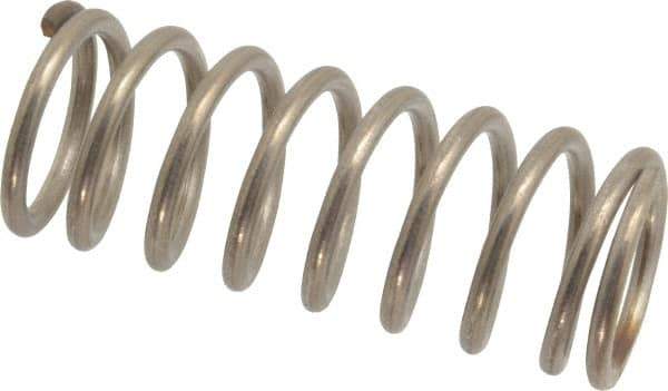 Gardner Spring - 0.97" OD, 0.105" Wire, 2-1/2" Free Length, Precision Compression Spring - 38 Lb Spring Rating, Stainless Steel - USA Tool & Supply