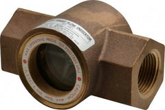 Dwyer - 1 Inch, Bronze Body Sight Flow Indicator - 125 Max psi, 4-3/8 Inch Overall Length, 200°F - USA Tool & Supply