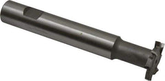 Made in USA - 1-1/4" Cut Diam, 3/16" Cut Width, 19/32" Neck Diam, 3/4" Shank Diam, 5-1/8" OAL, M42 Cobalt T-Slot Cutter - Uncoated, Staggered Teeth, 8 Teeth, Weldon Flat - USA Tool & Supply