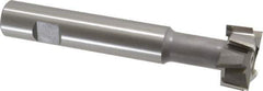 Made in USA - 1-1/4" Cut Diam, 5/8" Cut Width, 19/32" Neck Diam, 3/4" Shank Diam, 5-1/8" OAL, M42 Cobalt T-Slot Cutter - Uncoated, Staggered Teeth, 8 Teeth, Weldon Flat - USA Tool & Supply