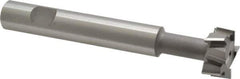 Made in USA - 1" Cut Diam, 1/2" Cut Width, 7/16" Neck Diam, 5/8" Shank Diam, 4-15/16" OAL, M2 High Speed Steel T-Slot Cutter - Uncoated, Staggered Teeth, 8 Teeth, Weldon Flat - USA Tool & Supply