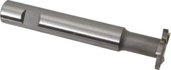 Made in USA - 1-1/4" Cut Diam, 3/16" Cut Width, 19/32" Neck Diam, 3/4" Shank Diam, 5-1/8" OAL, M2 High Speed Steel T-Slot Cutter - Uncoated, Staggered Teeth, 8 Teeth, Weldon Flat - USA Tool & Supply