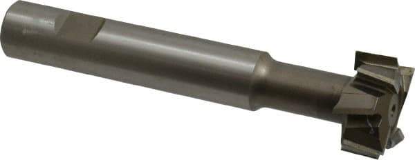 Made in USA - 1-1/4" Cut Diam, 5/8" Cut Width, 19/32" Neck Diam, 3/4" Shank Diam, 5-1/8" OAL, M2 High Speed Steel T-Slot Cutter - Uncoated, Staggered Teeth, 8 Teeth, Weldon Flat - USA Tool & Supply