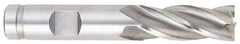 OSG - 25/32", 1-7/8" LOC, 5/8" Shank Diam, 4" OAL, 6 Flute, Vanadium High Speed Steel Square End Mill - Single End, Uncoated, Spiral Flute, 30° Helix, Centercutting, Right Hand Cut, Right Hand Flute, Series 574 - USA Tool & Supply