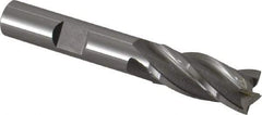 OSG - 7/16", 1" LOC, 3/8" Shank Diam, 2-11/16" OAL, 4 Flute, Vanadium High Speed Steel Square End Mill - Single End, Uncoated, Spiral Flute, 30° Helix, Centercutting, Right Hand Cut, Right Hand Flute, Series 574 - USA Tool & Supply