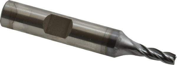 OSG - 5/32", 7/16" LOC, 3/8" Shank Diam, 2-3/8" OAL, 4 Flute, Vanadium High Speed Steel Square End Mill - Single End, TiCN Finish, Spiral Flute, 30° Helix, Centercutting, Right Hand Cut, Right Hand Flute, Series 574 - USA Tool & Supply