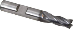 OSG - 5/16", 3/4" LOC, 3/8" Shank Diam, 2-1/2" OAL, 4 Flute, Vanadium High Speed Steel Square End Mill - Single End, TiCN Finish, Spiral Flute, 30° Helix, Centercutting, Right Hand Cut, Right Hand Flute, Series 574 - USA Tool & Supply