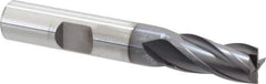OSG - 11/32", 3/4" LOC, 3/8" Shank Diam, 2-1/2" OAL, 4 Flute, Vanadium High Speed Steel Square End Mill - Single End, TiCN Finish, Spiral Flute, 30° Helix, Centercutting, Right Hand Cut, Right Hand Flute, Series 574 - USA Tool & Supply