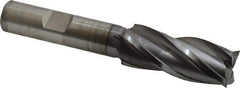OSG - 21/32", 1-5/8" LOC, 1/2" Shank Diam, 3-5/8" OAL, 4 Flute, Vanadium High Speed Steel Square End Mill - Single End, TiCN Finish, Spiral Flute, 30° Helix, Centercutting, Right Hand Cut, Right Hand Flute, Series 574 - USA Tool & Supply