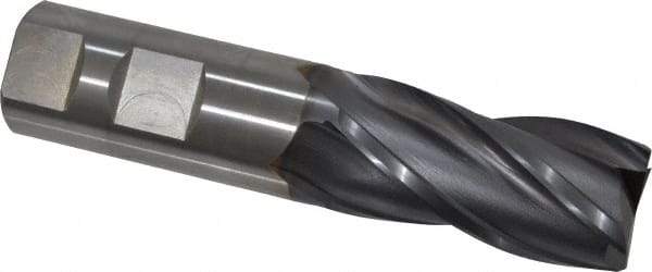 OSG - 1", 2" LOC, 1" Shank Diam, 4-1/2" OAL, 4 Flute, Vanadium High Speed Steel Square End Mill - Single End, TiCN Finish, Spiral Flute, 30° Helix, Centercutting, Right Hand Cut, Right Hand Flute, Series 574 - USA Tool & Supply