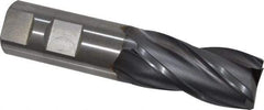 OSG - 1", 2" LOC, 1" Shank Diam, 4-1/2" OAL, 4 Flute, Vanadium High Speed Steel Square End Mill - Single End, TiCN Finish, Spiral Flute, 30° Helix, Centercutting, Right Hand Cut, Right Hand Flute, Series 574 - USA Tool & Supply