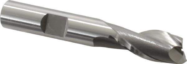 OSG - 13/32", 13/16" LOC, 3/8" Shank Diam, 2-1/2" OAL, 2 Flute, Vanadium High Speed Steel Square End Mill - Single End, Uncoated, Spiral Flute, 30° Helix, Centercutting, Right Hand Cut, Right Hand Flute, Series 573 - USA Tool & Supply