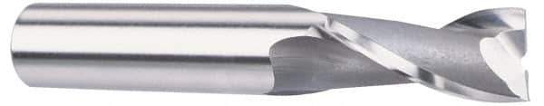 OSG - 27/32", 1-1/2" LOC, 5/8" Shank Diam, 3-5/8" OAL, 2 Flute, Vanadium High Speed Steel Square End Mill - Single End, Uncoated, Spiral Flute, 30° Helix, Centercutting, Right Hand Cut, Right Hand Flute, Series 573 - USA Tool & Supply