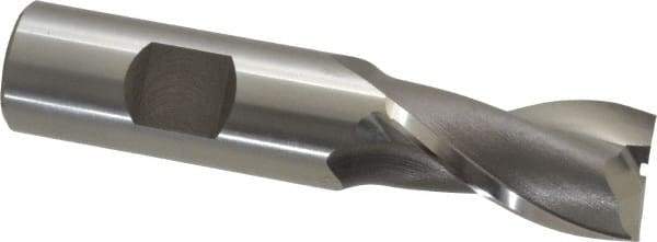 OSG - 3/4", 1-5/16" LOC, 3/4" Shank Diam, 3-9/16" OAL, 2 Flute, Vanadium High Speed Steel Square End Mill - Single End, Uncoated, Spiral Flute, 30° Helix, Centercutting, Right Hand Cut, Right Hand Flute, Series 573 - USA Tool & Supply