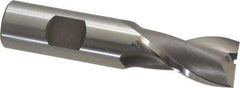 OSG - 3/4", 1-5/16" LOC, 3/4" Shank Diam, 3-9/16" OAL, 2 Flute, Vanadium High Speed Steel Square End Mill - Single End, Uncoated, Spiral Flute, 30° Helix, Centercutting, Right Hand Cut, Right Hand Flute, Series 573 - USA Tool & Supply