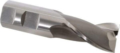 OSG - 1", 1-5/8" LOC, 1" Shank Diam, 4-1/8" OAL, 2 Flute, Vanadium High Speed Steel Square End Mill - Single End, Uncoated, Spiral Flute, 30° Helix, Centercutting, Right Hand Cut, Right Hand Flute, Series 573 - USA Tool & Supply