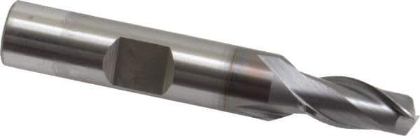 OSG - 9/32", 9/16" LOC, 3/8" Shank Diam, 2-5/16" OAL, 2 Flute, Vanadium High Speed Steel Square End Mill - Single End, TiCN Finish, Spiral Flute, 30° Helix, Centercutting, Right Hand Cut, Right Hand Flute, Series 573 - USA Tool & Supply