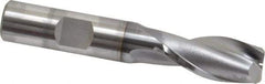 OSG - 17/32", 1-1/8" LOC, 1/2" Shank Diam, 3-1/8" OAL, 2 Flute, Vanadium High Speed Steel Square End Mill - Single End, TiCN Finish, Spiral Flute, 30° Helix, Centercutting, Right Hand Cut, Right Hand Flute, Series 573 - USA Tool & Supply