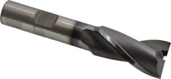 OSG - 23/32", 1-5/16" LOC, 1/2" Shank Diam, 3-5/16" OAL, 2 Flute, Vanadium High Speed Steel Square End Mill - Single End, TiCN Finish, Spiral Flute, 30° Helix, Centercutting, Right Hand Cut, Right Hand Flute, Series 573 - USA Tool & Supply